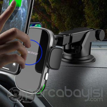 ALLY CW16 Torpido Üstü Araç İçi Telefon Tutucu ve Kablosuz Şarj Aleti
