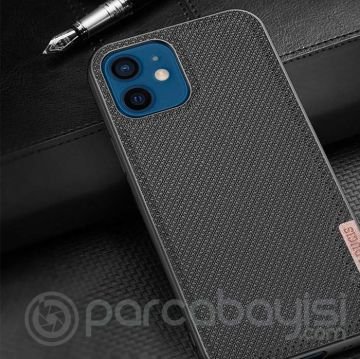 Dux Ducis Fino Serisi iPhone 12 Mini 5.4inç Kılıf Premium Dokuma Silikon Kılıf