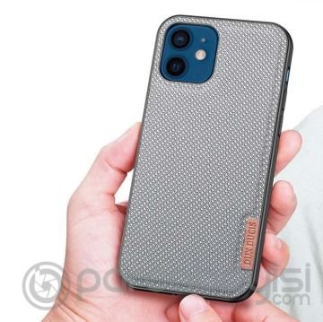 Dux Ducis Fino Serisi iPhone 12 Mini 5.4inç Kılıf Premium Dokuma Silikon Kılıf