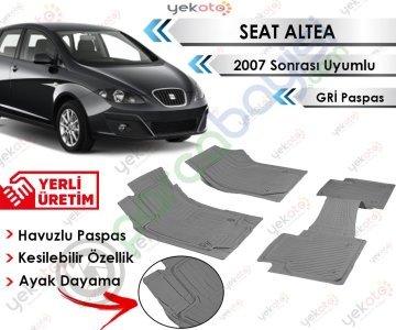 Skoda Altea 2007 Sonrası Uyumlu Havuzlu Kesilebilir Gri Paspas