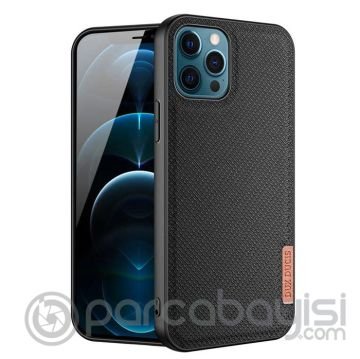 Dux Ducis Fino Serisi iPhone 12 Pro Max Kılıf Premium Dokuma Silikon Kılıf