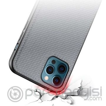 Dux Ducis Fino Serisi iPhone 12 Pro Max Kılıf Premium Dokuma Silikon Kılıf
