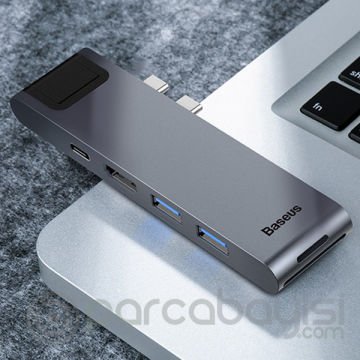 Baseus Thunderbolt 7 İn1 Type C,Ethernet,Hdmi Usb 3.0,Sd,Hub Çoğaltıcı Adaptör