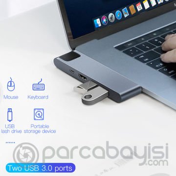 Baseus Thunderbolt 7 İn1 Type C,Ethernet,Hdmi Usb 3.0,Sd,Hub Çoğaltıcı Adaptör