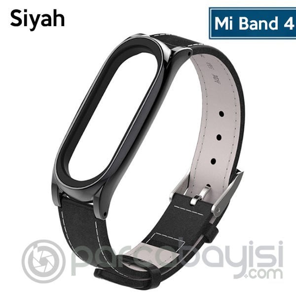 Mijobs Xiaomi Mi Band 5-4  Pu Deri Kayış Kordon