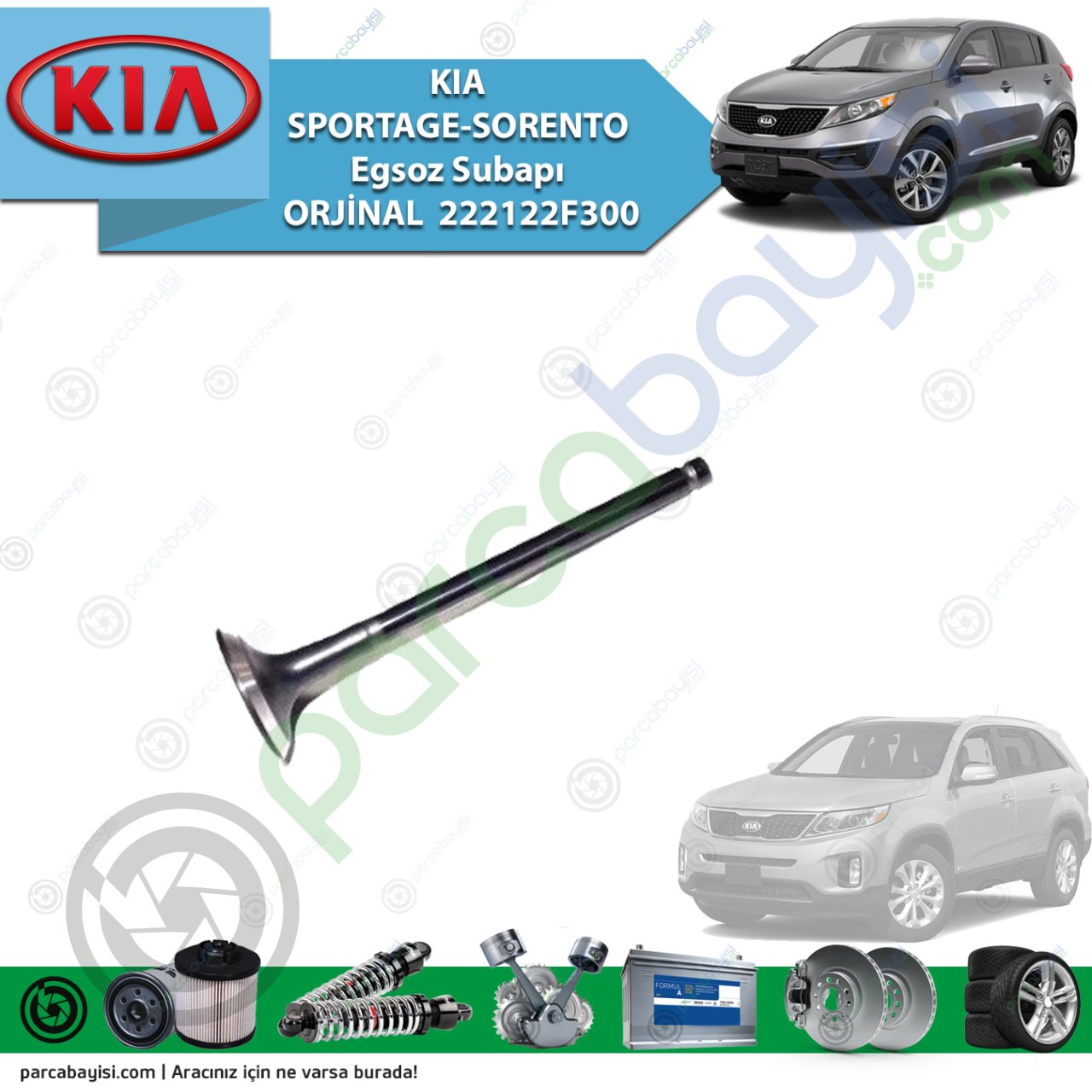 Kia Sportage-Sorento Egsoz Subapı Orjinal | 222122F300