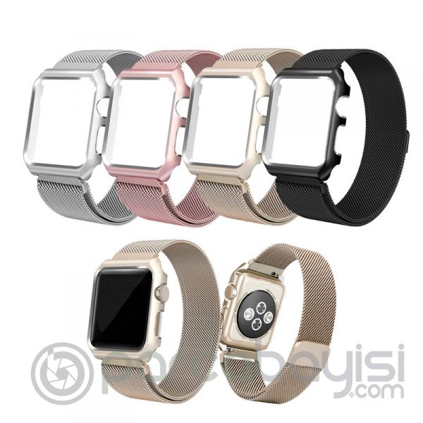 Ally İwatch İçin 42mm,2,3 Metal Kayış Milano Loop+metal Kılıf