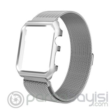 Ally İwatch İçin 42mm,2,3 Metal Kayış Milano Loop+metal Kılıf