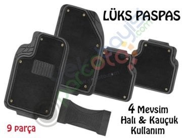 Lüks Halı Ve Kauçuk Oto Paspas Çıtçıtlı Havuzlu