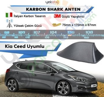 Kia Ceed Karbon Shark Anten Köpek Balığı Anten Elektrikli İtalyan Tasarım