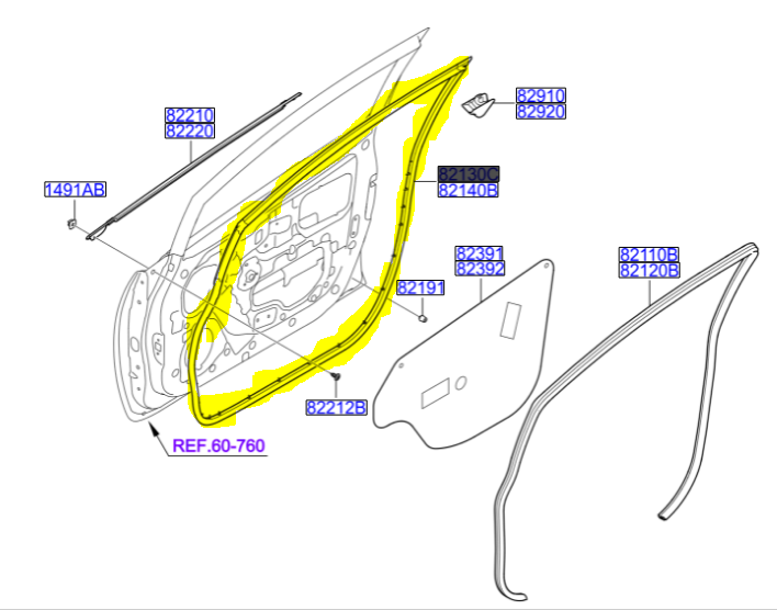 Kia Rio Ön Kapı Fitili Sağ Orjinal | 821401W000