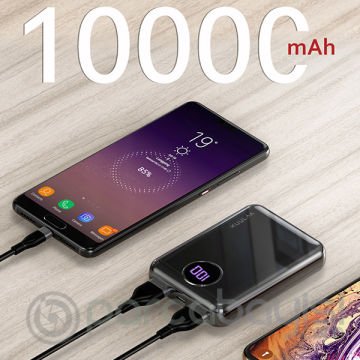 KUULAA-Çift USB Mini 10000mAh Dijital Gösterge PowerBank Taşınabilir Şarj