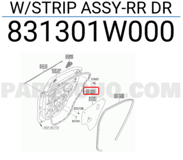 Kia Rio Arka Kapı Dış Fitili Sol Orjinal | 831301W000