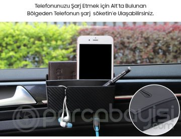 Ally Dm-019 020 Karbon Fiber Çift Telefon Araç Tutucu