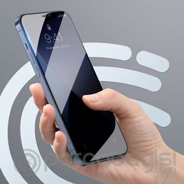 Baseus İPhone 12 mini Ekran Koruyucu 0,23mm Anti Spy Çerçeveli Tempered Cam Ekran Koruyucu 2 Adet Se