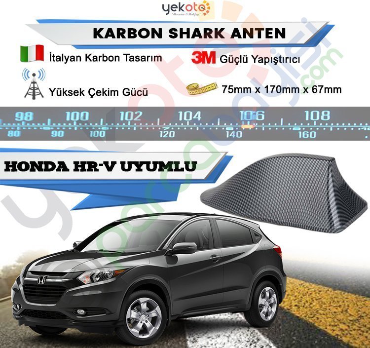 Honda Hr-V Karbon Shark Anten Köpek Balığı Anten Elektrikli İtalyan Tasarım