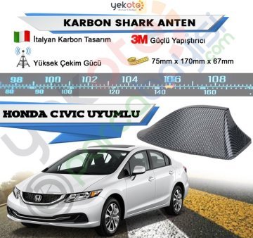 Honda Civic Karbon Shark Anten Köpek Balığı Anten Elektrikli İtalyan Tasarım