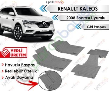 Renault Kaleos 2008 Sonrası Uyumlu Havuzlu Kesilebilir Gri Paspas