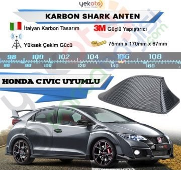 Honda Civic Typer Karbon Shark Anten Köpek Balığı Anten Elektrikli İtalyan Tasarım