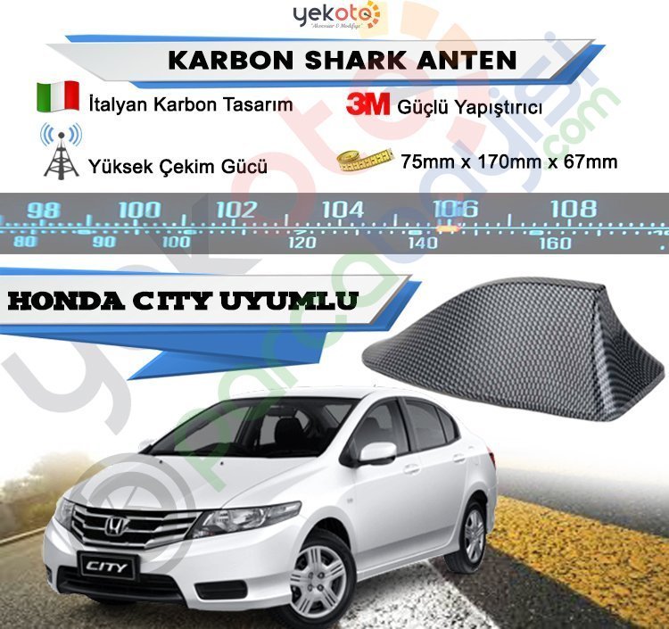 Honda City Karbon Shark Anten Köpek Balığı Anten Elektrikli İtalyan Tasarım