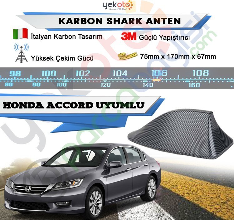Honda Accord Karbon Shark Anten Köpek Balığı Anten Elektrikli İtalyan Tasarım