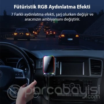 Baseus Halo Electric Wireless 15W Araç Havalandırma Bölmesi Kablosuz Şarjlı Telefon Tutucu