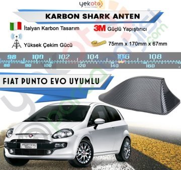 Fiat Punto Evo Karbon Shark Anten Köpek Balığı Anten Elektrikli İtalyan Tasarım