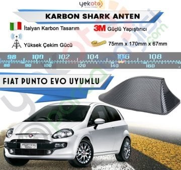 Fiat Punto Evo Karbon Shark Anten Köpek Balığı Anten Elektrikli İtalyan Tasarım