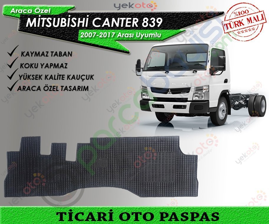 Mitsubushi Canter 839 2007-2017 Arası Uyumlu Ticari Oto Paspas