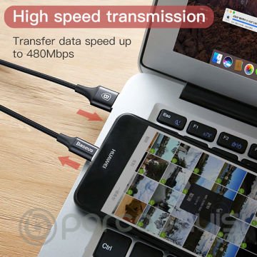 Baseus Led Işıklı Usb Type C Rapid Seris Usb Şarj  Kablosu
