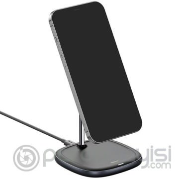 Baseus Swan Manyetik Masaüstü Kablosuz Wireless Şarj 15W İPhone 14-13-12