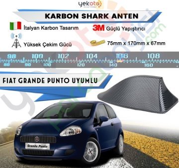 Fiat Grande Punto Karbon Shark Anten Köpek Balığı Anten Elektrikli İtalyan Tasarım