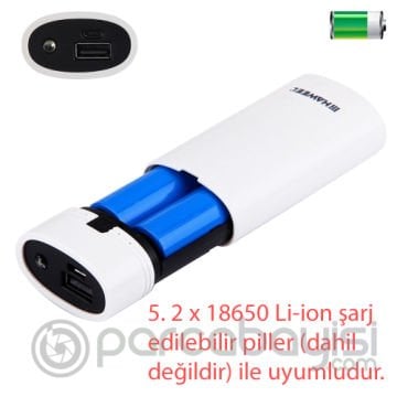 Haweel Diy 2x18650 İki Adet Batarya Konulabilir Powerbank kutusu