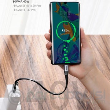 Baseus Simple Hw Usb Tyep C 5.0A 40w Flash Şarj 23cm Power Bank İçin Kısa Şarj Kablosu
