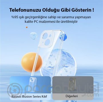 Baseus Illusion Series iPhone 14 Plus 6.7 Silikon Kılıf + Tempered Ekran Koruyucu + 4x Kamera Koruyu