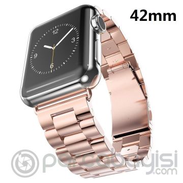 Ally Apple Watch 7-8 45mm 6-5-4 44mm Kayış Kordon Paslanmaz Çelik 3 Bakla 3-2-1 42mm