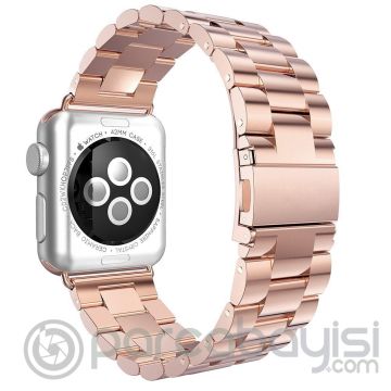 Ally Apple Watch 7-8 45mm 6-5-4 44mm Kayış Kordon Paslanmaz Çelik 3 Bakla 3-2-1 42mm