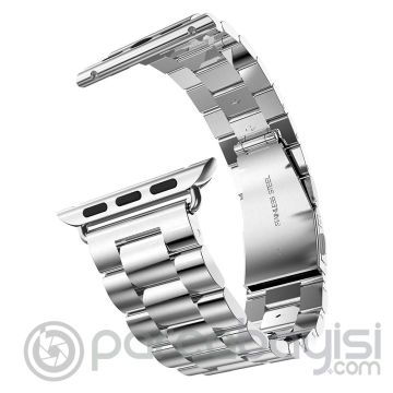 Ally Apple Watch 7-8 45mm 6-5-4 44mm Kayış Kordon Paslanmaz Çelik 3 Bakla 3-2-1 42mm