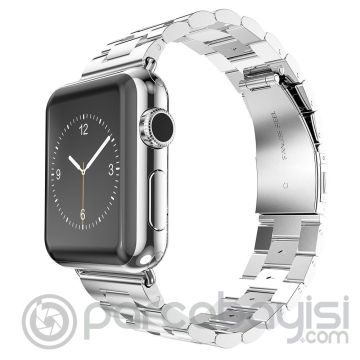 Ally Apple Watch 7-8 45mm 6-5-4 44mm Kayış Kordon Paslanmaz Çelik 3 Bakla 3-2-1 42mm
