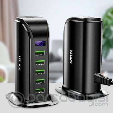 USLİON 5 Port USB Şarj Aleti Masaüstü Şarj İstasyonu 5V 4A