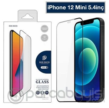 Dux Ducis iPhone 12 Mini 5.4 Tempered Cam Ekran Koruyucu 10D Full Kaplama