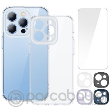 Baseus Illusion Series iPhone 14 Pro Max 6.7 Silikon Kılıf + Tempered Ekran Koruyucu + 4x Kamera Kor