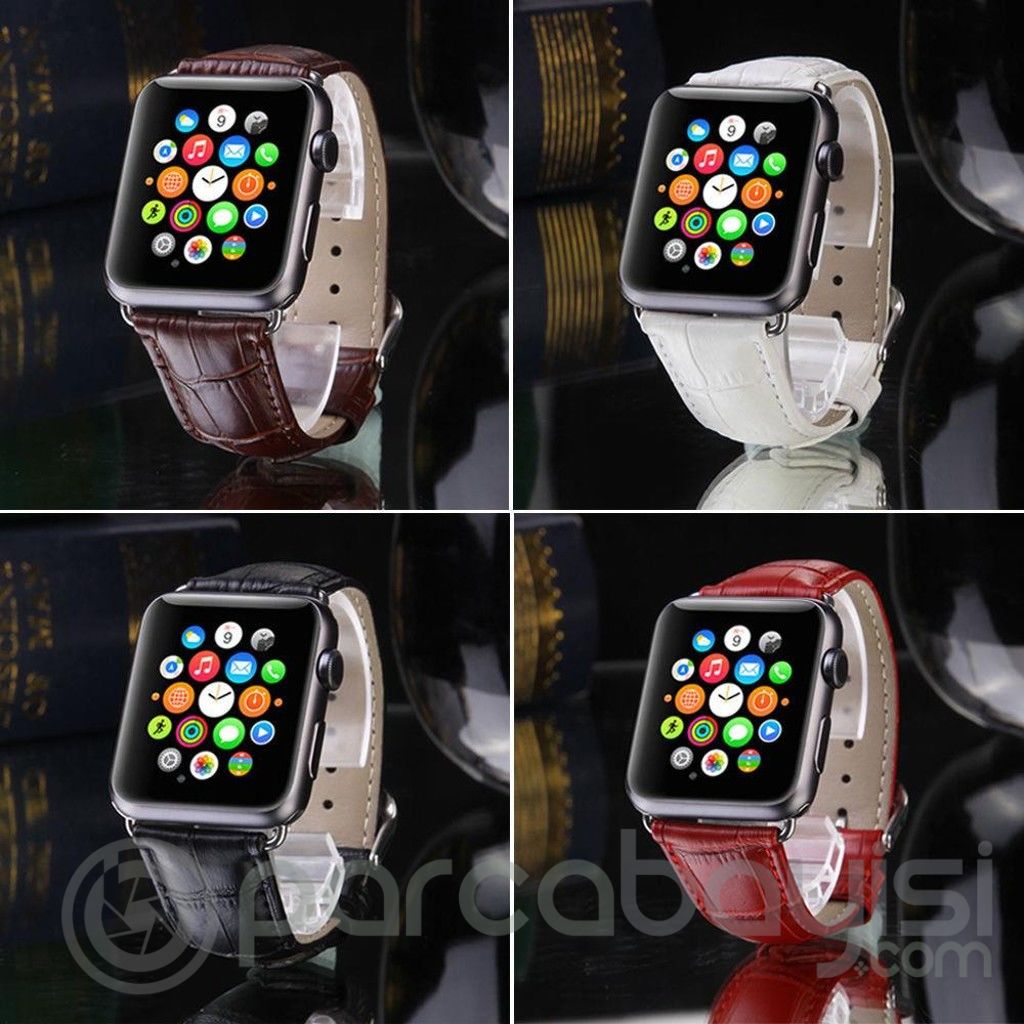 Ally Apple Watch 7-8 45mm 6-5-4 44mm Deri Kordon Kayış Crocodile 3-2-1 42mm