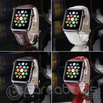 Ally Apple Watch 7-8 45mm 6-5-4 44mm Deri Kordon Kayış Crocodile 3-2-1 42mm