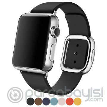 Ally Apple Watch 7-8 45mm 6-5-4 44mm Deri Kordon Kayış Modern Toka 3-2-1 42mm