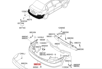 Kia Rio Arka Tampon Orjinal | 866111G800