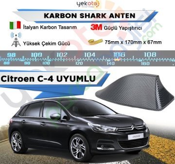 Citroen C4 Karbon Shark Anten Köpek Balığı Anten Elektrikli İtalyan Tasarım