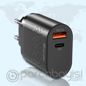 USLİON 18W USB QC3.0 Şarj PD3.0 Hızlı Şarj Aleti Şarj Başlık