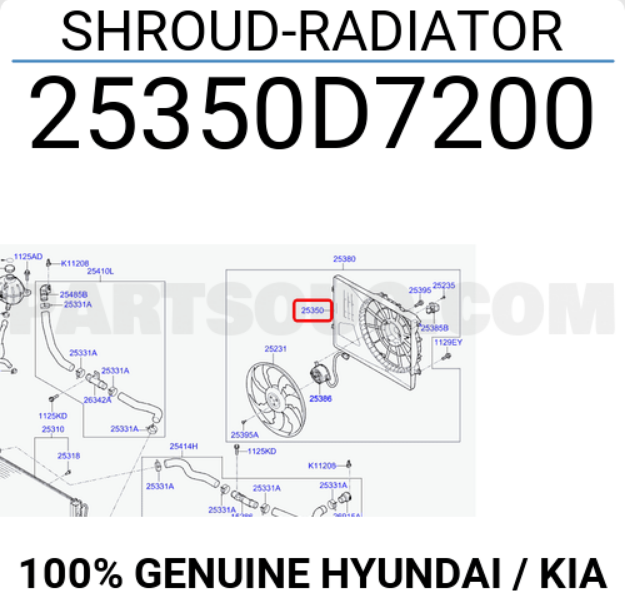 Kia Sportage Radyatör Plastiği Komple Orjinal | 25350D7200