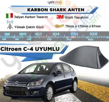 Citroen C4 Karbon Shark Anten Köpek Balığı Anten Elektrikli İtalyan Tasarım